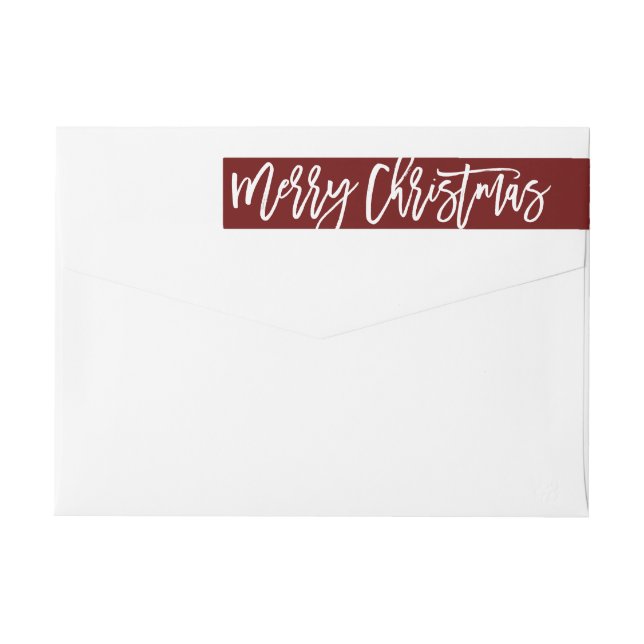 Merry Christmas Address Label, wraparound Wrap Around Label (Back)