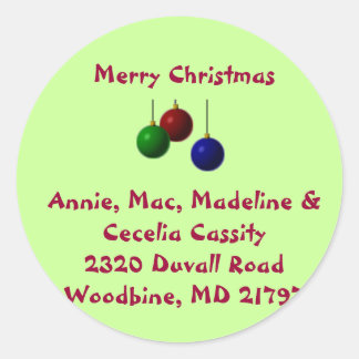 Merry Christmas address sticker