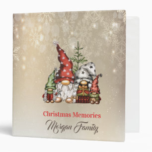 Merry Christmas,Adorable Gnomes Family 3 Ring Binder