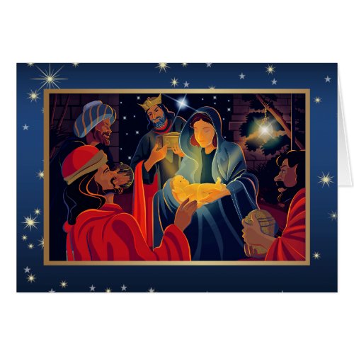 Merry Christmas Adoration of the Magi Custom Card