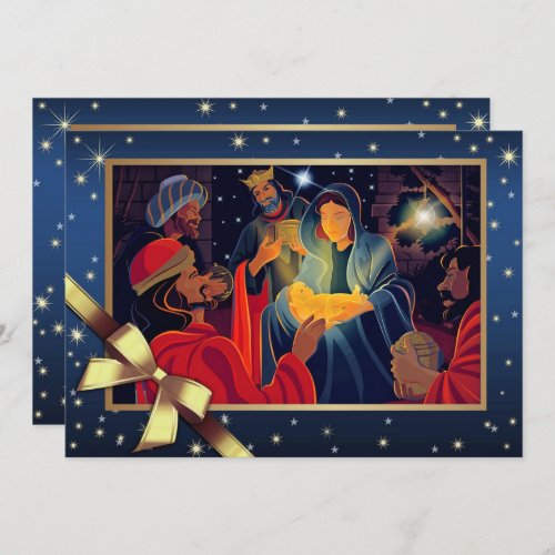 Merry Christmas Adoration of the Magi  Holiday Card