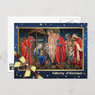 Merry Christmas. Adoration of the Magi Holiday Postcard