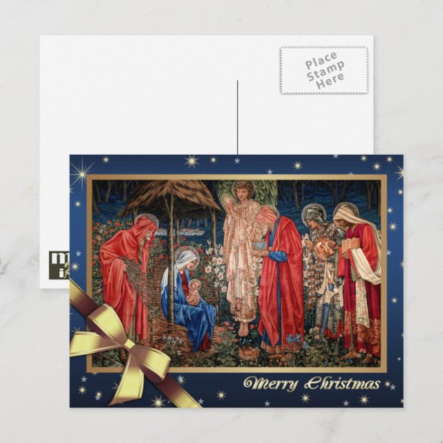 Merry Christmas. Adoration of the Magi  Holiday Postcard (Front/Back)