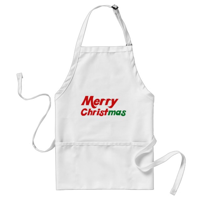 Merry Christmas Adult Apron (Front)