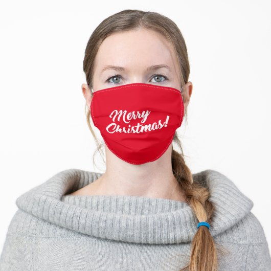 MERRY CHRISTMAS! ADULT CLOTH FACE MASK (Worn)