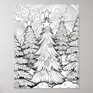 Merry Christmas Adult Coloring Poster