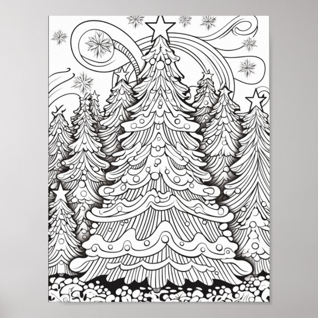Merry Christmas Adult Coloring Poster (Front)