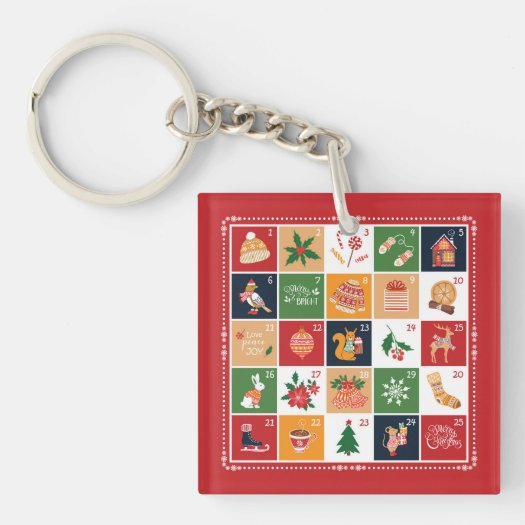 Merry Christmas Advent Calendar Poinsettia Red