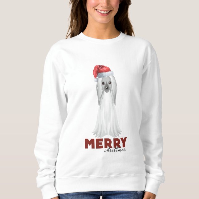 Merry Christmas Afghanischer Windhund Dog Sweatshirt (Front)
