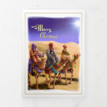 Merry Christmas. African American Nativity Art Tri-fold Holiday Card at Zazzle