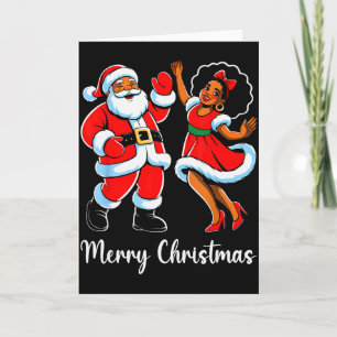 Merry Christmas African American Santa Claus Xmas Card