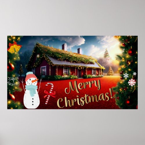 Merry Christmas AI art  Collage  Poster