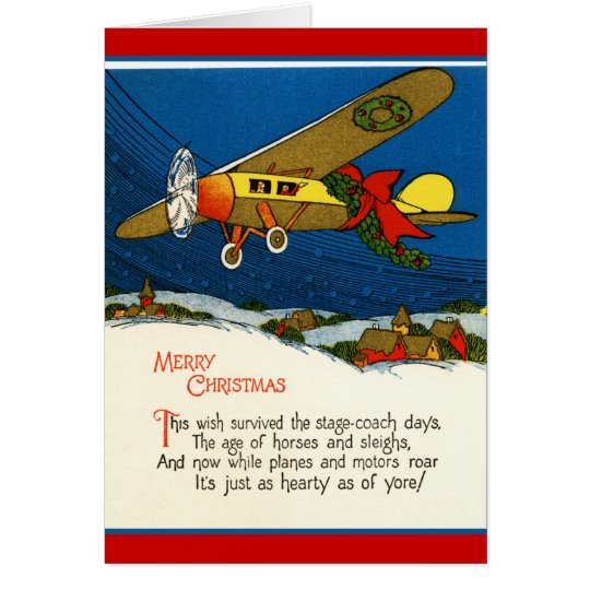 Merry Christmas Airplane Card | Zazzle