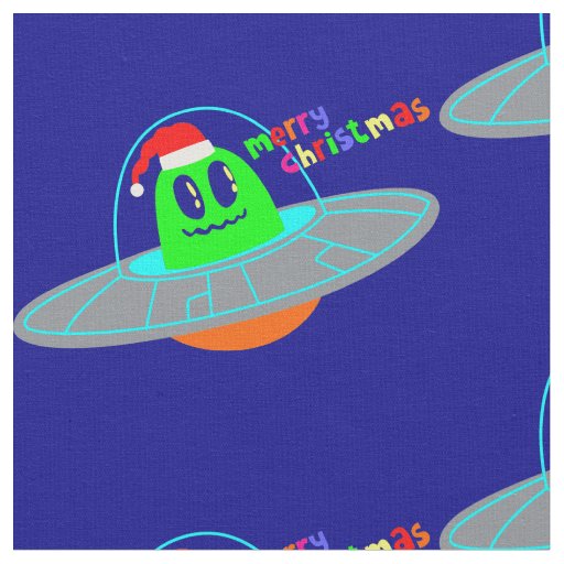 merry christmas alien santa scifi  fabric