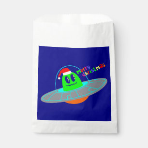 merry christmas alien santa scifi  favor bag