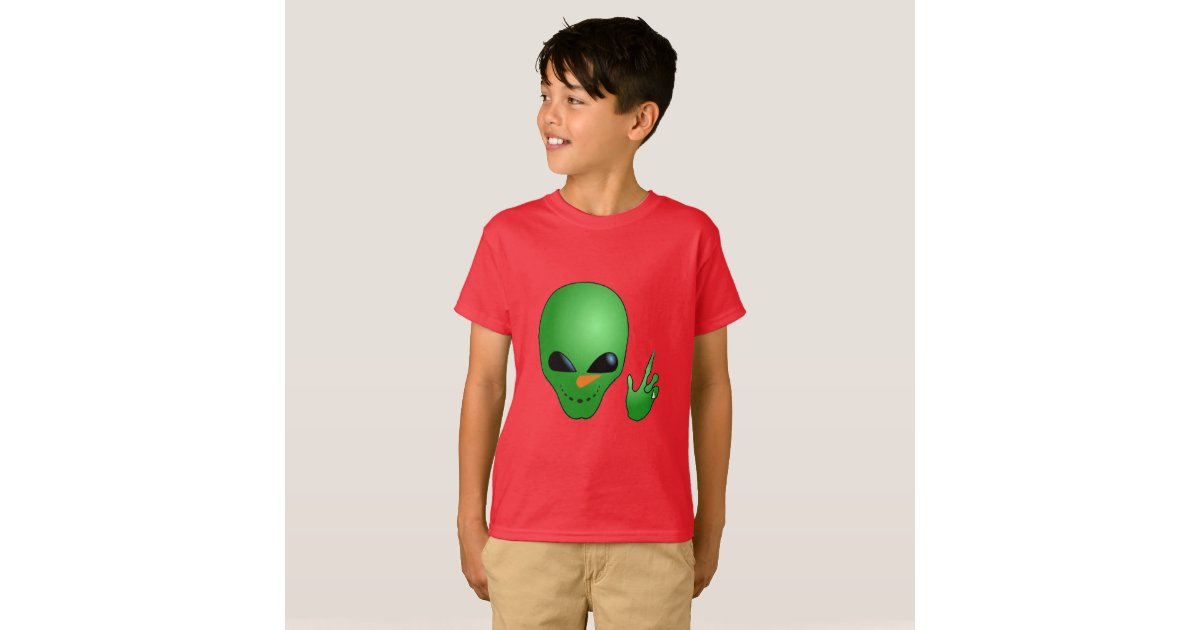 Merry Christmas Alien Snowman Face Holiday Design T Shirt Zazzle Com