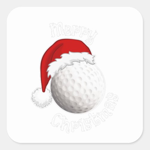 Merry Christmas all Golf fans and golf players Square Sticker