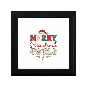 Merry Christmas All Santa Hat Lightning Stars Gift Box