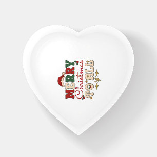 Merry Christmas All Santa Hat Lightning Stars Paperweight