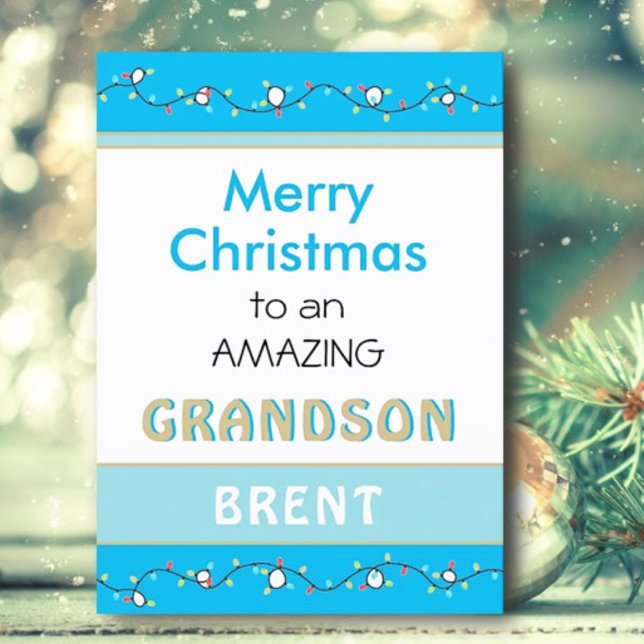 Merry Christmas amazing Grandson card (Creator Uploaded)