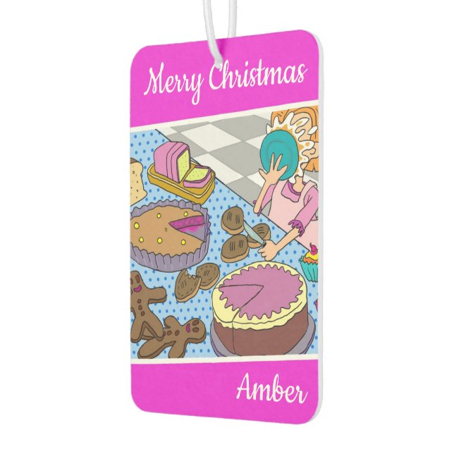 Merry Christmas Amber-car freshener by dalDesignNZ (Left)