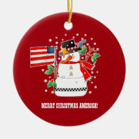Merry Christmas America. Custom Christmas Ornament