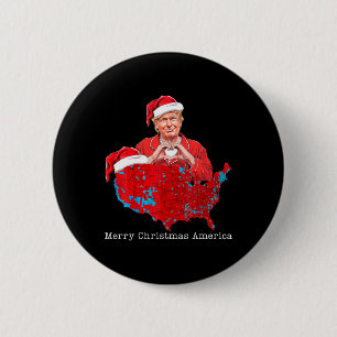 Merry Christmas America Donald Trump Coverage Xmas Button