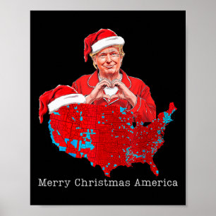 Merry Christmas America Donald Trump Coverage Xmas Poster