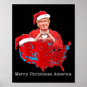 Merry Christmas America Donald Trump Coveragexmas  Poster