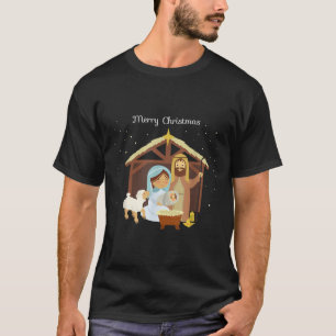 Merry Christmas &amp; Nativity Scene Christian Fai T-Shirt