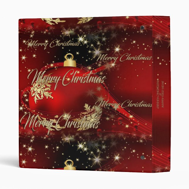 Merry Christmas and a Happy New Year 3 Ring Binder (Back/Spine)