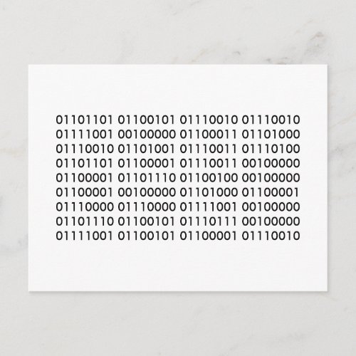 merry christmas and a happy new year binary code holiday postcard