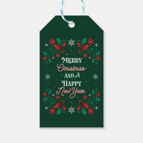 Merry Christmas and a Happy New Year Gift Tags