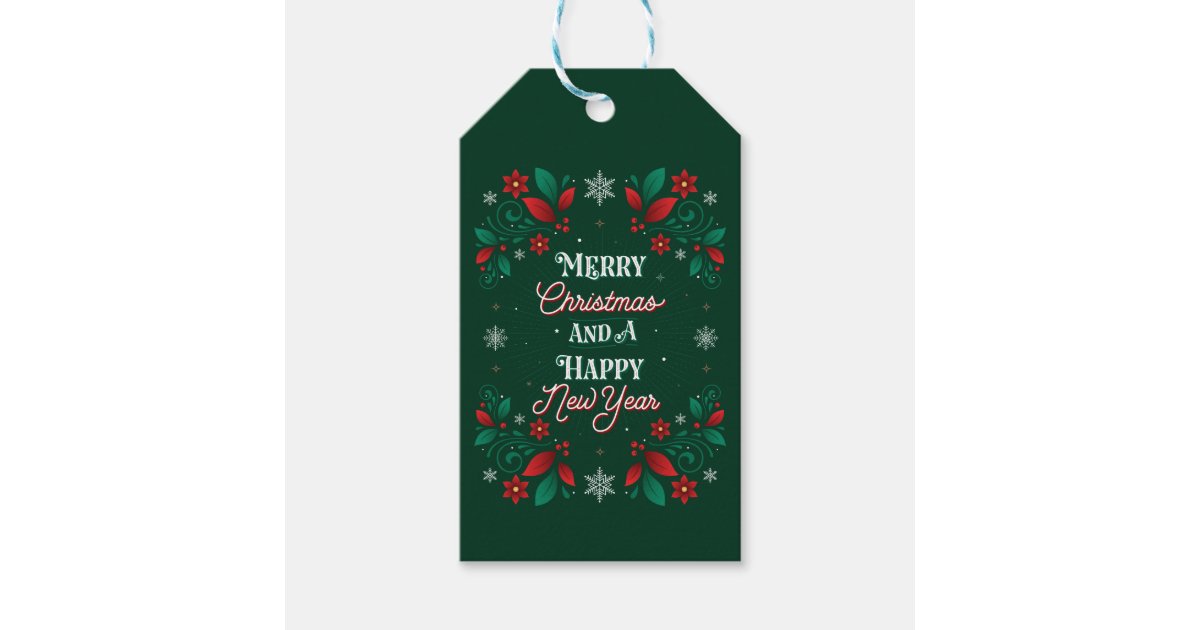 Merry Christmas and a Happy New Year Gift Tags | Zazzle