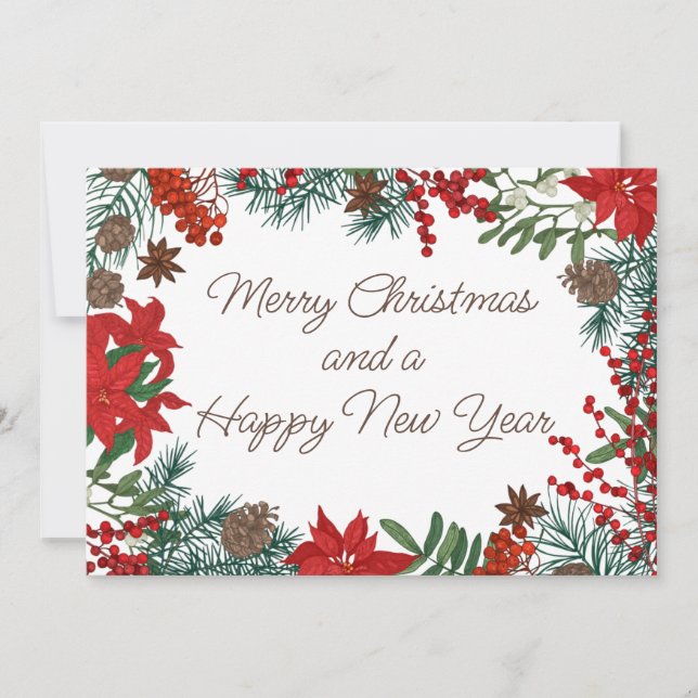 Merry Christmas and a Happy New Year Holiday Card (Front)