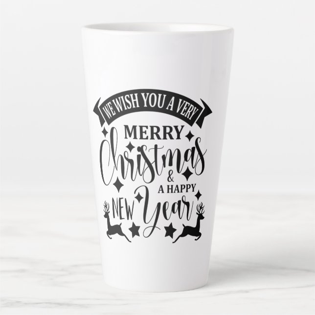 Merry Christmas and a Happy New Year Latte Mug (Front)