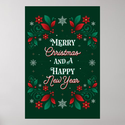 Merry Christmas and a Happy New Year Poster 24x36