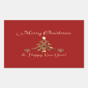 Merry Christmas and a Happy New Year! Rectangular Sticker