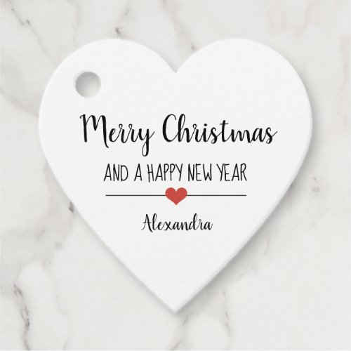 Merry Christmas and a happy New Year simple name   Favor Tags