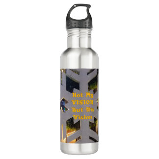 Merry Christmas and a Happy New Year Snowflake Art Stainless Steel Water Bottle