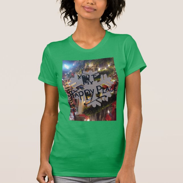 Merry Christmas and a Happy New Year Snowflake Art T-Shirt (Front)