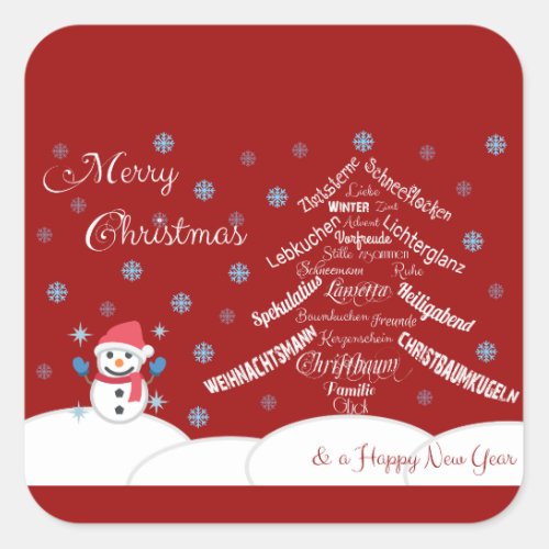 Merry Christmas and a Happy New Year Square Sticker