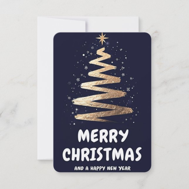 Merry Christmas and a Happy New Year!  Thank You Card (Front)