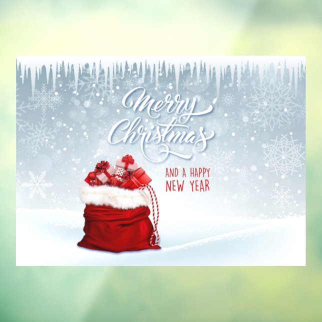 Merry Christmas and a Happy New Year Window Cling (Sheet 3)