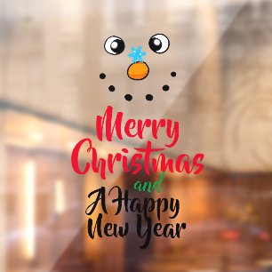 Merry Christmas and a Happy New Year Window Cling