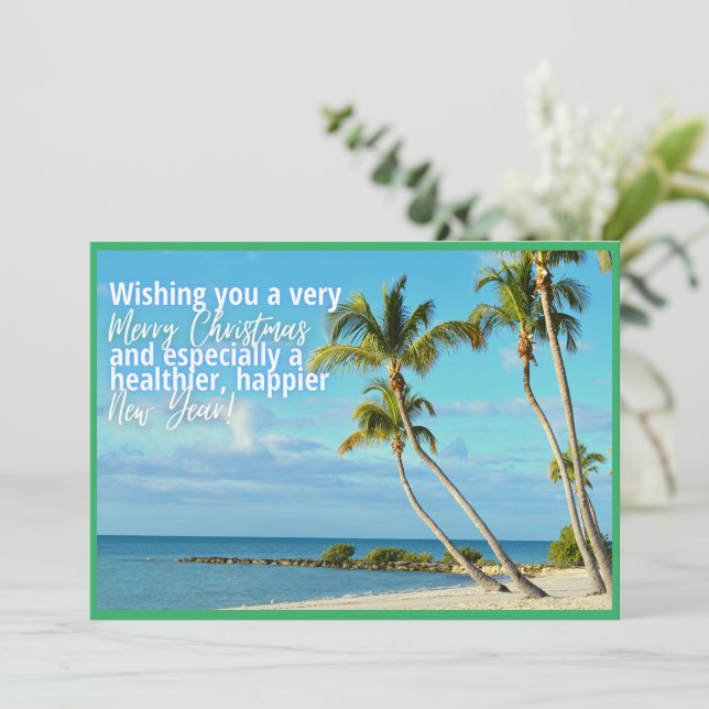 Merry Christmas and a healthier, happier New Year Holiday Card (Standing Front)