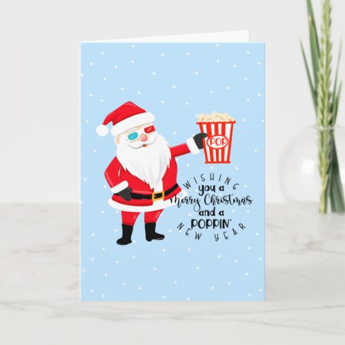 merry christmas and a poppin new year popcorn card
