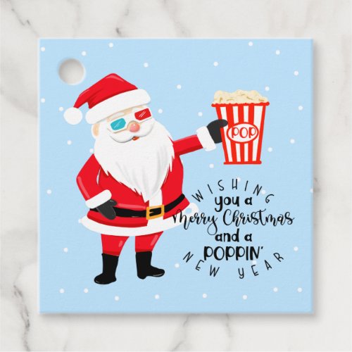 merry christmas and a poppin new year popcorn favor tags