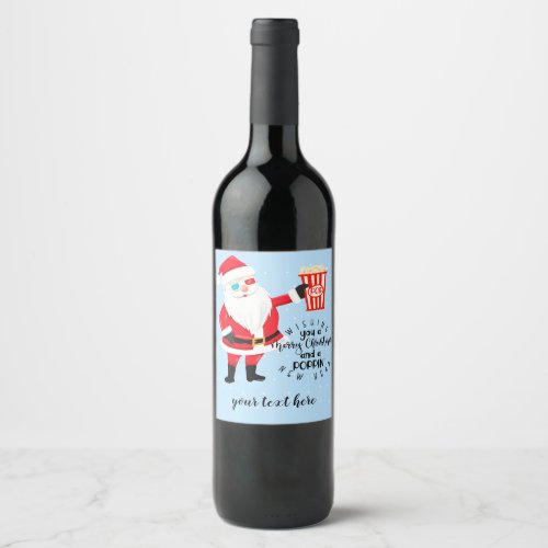 merry christmas and a poppin new year popcorn wine label
