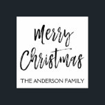 Merry Christmas and Family Name Rubber Stamp<br><div class="desc">Merry Christmas Holiday and Family Name Rubber Stamp for labeling Christmas Cards and Christmas Gifts.</div>